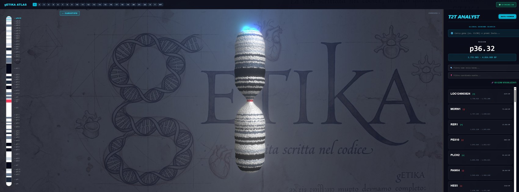 gETIKA Atlas — cromosoma 1 in 3D